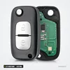 Clé télécommande 433 MHz 2/3 boutons pour Renault Clio, Kangoo, puce PCF7961 - coque ouverte, circuit imprimé visible