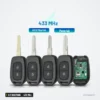 Clé télécommande 433 MHz 2/3 boutons pour Renault, Dacia, Opel, PCF7961M - quatre clés alignées avec circuit imprimé