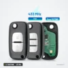 Clé télécommande 433 MHz 2/3 boutons pour Renault Scenic 3, Megane 3 - trois télécommandes avec circuit électronique visible