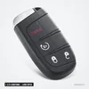 Clé télécommande 433 MHz 2 à 4 boutons pour Jeep Compass, Renegade, lame SIP22 - vue de face, bouton panique en bas