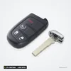 Clé télécommande 433 MHz 2 à 4 boutons pour Jeep Compass, Renegade, lame SIP22 - vue de face avec lame à côté