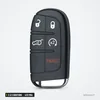 Clé télécommande 433 MHz 2 à 5 boutons pour Jeep, Dodge, Chrysler Grand Cherokee - vue de face, quatre boutons alignés