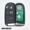Clé télécommande 433 MHz 2 à 5 boutons pour Jeep Renegade, Compass, lame SIP22 - coque ouverte, boutons et circuit visibles