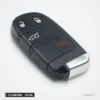 Clé télécommande 433 MHz 2 à 5 boutons pour Jeep Renegade, Compass, puce ID46 - vue de face, boutons verrouillage et alarme