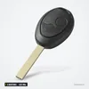 Clé télécommande 433 MHz 2 boutons pour Mini Cooper S R50, R53, puce PCF7931 - vue de face, deux boutons et lame