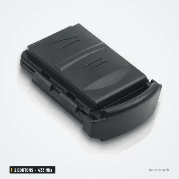 Clé télécommande 433 MHz 2 boutons pour Opel Corsa C, Meriva, Tigra, sans puce - vue de dessous de la coque