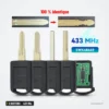 Clé télécommande 433 MHz 2 boutons pour Opel Corsa, Combo, Tigra, sans puce - plusieurs profils de lame comparés