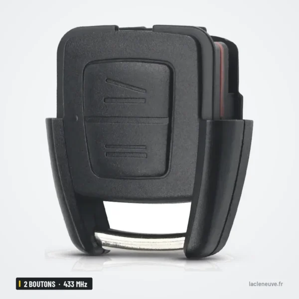 Clé télécommande 433 MHz 2 boutons pour Opel Corsa, Meriva, Combo - vue de profil, deux boutons