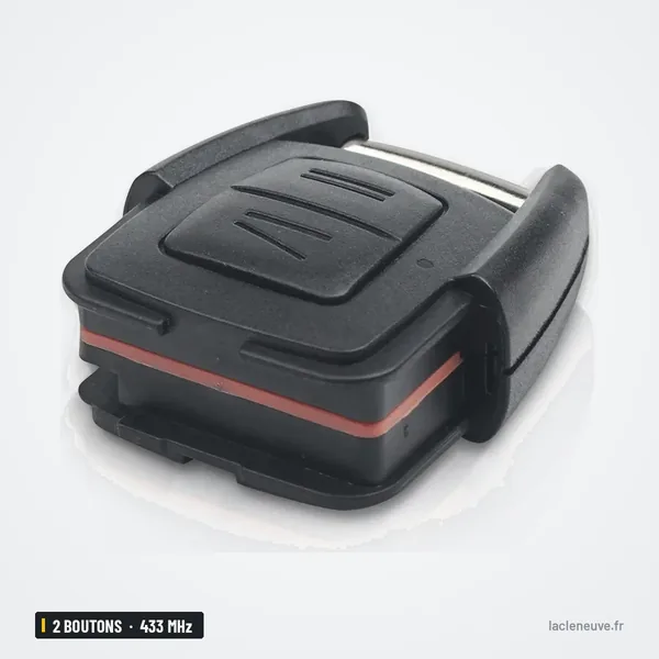 Clé télécommande 433 MHz 2 boutons pour Opel Corsa, Meriva, Combo - vue arrière en angle