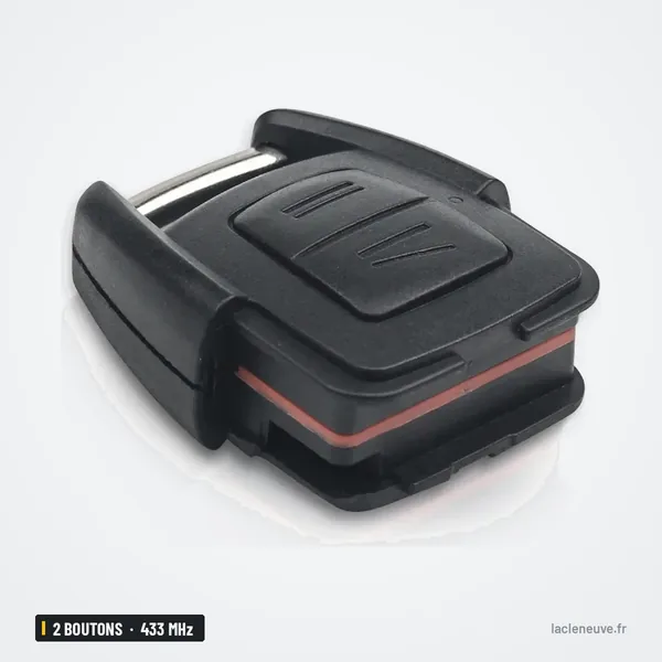 Clé télécommande 433 MHz 2 boutons pour Opel Corsa, Meriva, Combo - vue de dessus, deux boutons