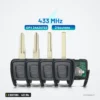 Clé télécommande 433 MHz 2 boutons pour Opel Zafira, Astra, Corsa, Meriva - quatre lames différentes avec carte électronique