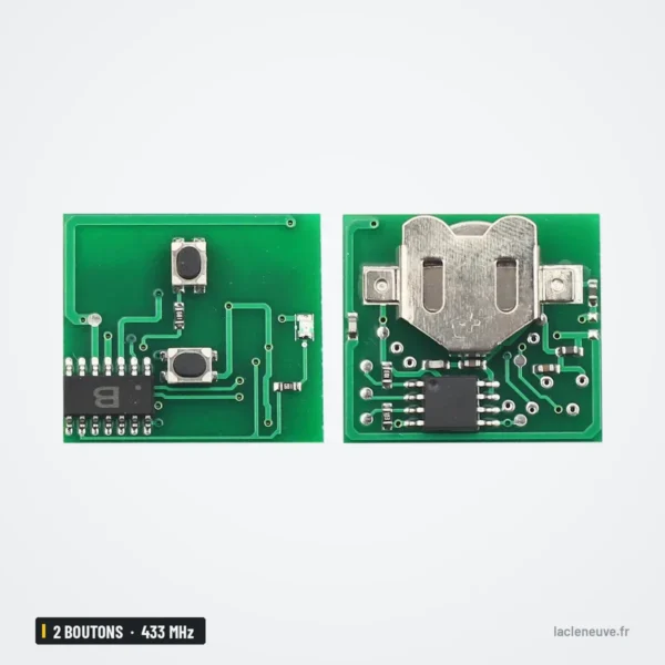 Clé télécommande 433 MHz 2 boutons pour Opel Zafira, Astra, Corsa, Meriva - deux cartes électroniques côte à côte