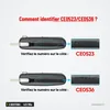 Clé télécommande 433 MHz 2 boutons pour Peugeot 207, 307, 407, 308 - emplacement du numéro de référence sur le flanc