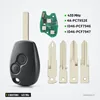 Clé télécommande 433 MHz 2 boutons pour Renault Clio, Twingo, puce ID46 - kit complet avec circuit et lames vierges