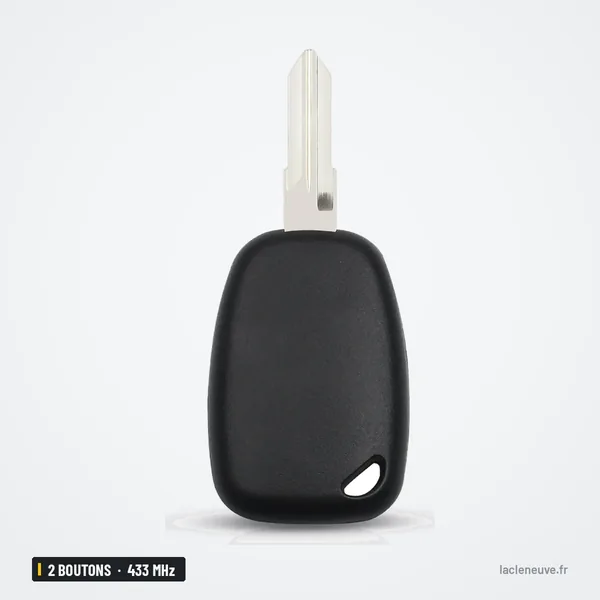Clé télécommande 433 MHz 2 boutons pour Renault Trafic, Kangoo, puce ID46 - dos de la coque, surface lisse