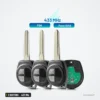 Clé télécommande 433 MHz 2 boutons pour Suzuki Swift, SX4, Alto, puce ID46 - trois clés alignées, lames visibles