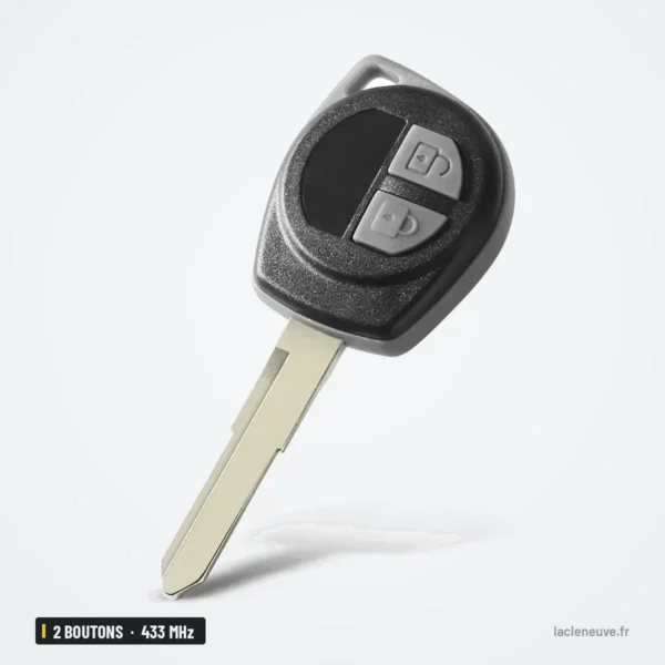 Clé télécommande 433 MHz 2 boutons pour Suzuki Swift, SX4, Alto, puce ID46 - vue de profil, lame et boutons
