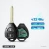 Clé télécommande 433 MHz 2 boutons pour Toyota Corolla, Yaris, puce G/ID67 - lame sortie, circuit visible à côté