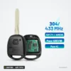 Clé télécommande 433 MHz 2 boutons pour Toyota Prado, RAV4, Kluger, lame TOY43 - vue de l'intérieur avec circuit imprimé