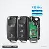 Clé télécommande 433 MHz 2 ou 3 boutons pour Volkswagen Amarok, Transporter - coque ouverte, deux circuits imprimés
