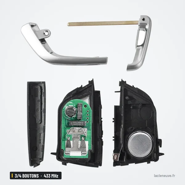 Clé télécommande 433 MHz 3/4 boutons pour BMW Série 5, X5, X6, puce ID49 - pièces détachées en vue éclatée