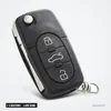Clé télécommande 433 MHz 3 boutons pour Audi A4, A6, A8, TT, lame HU66 - clé pliante fermée, lame sortie, gros bouton rond