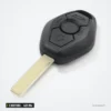 Clé télécommande 433 MHz 3 boutons pour BMW Série 3, 5, 7, X5, puce ID46 - vue de face légèrement inclinée, lame visible