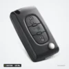 Clé télécommande 433 MHz 3 boutons pour Citroën C4, Peugeot 307, 308, puce ID46 - coque à boutons, vue de trois quarts