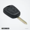 Clé télécommande 433 MHz 3 boutons pour Citroën Saxo, Picasso, puce ID46 - vue de trois-quarts, lame droite insérée