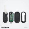 Clé télécommande 433 MHz 3 boutons pour Fiat 500, Doblo, Qubo, puce ID46 - pièces démontées, lame et circuit séparés