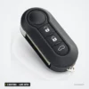 Clé télécommande 433 MHz 3 boutons pour Fiat Ducato, Peugeot Boxer, lame SIP22 - vue de trois quarts, contour chromé