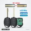 Clé télécommande 433 MHz 3 boutons pour Ford Fiesta, Focus, puce 4D60/ID63 - comparaison de la lame et de trois versions