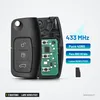 Clé télécommande 433 MHz 3 boutons pour Ford Focus, Fiesta, lame HU101/FO21 - coque ouverte montrant le circuit interne