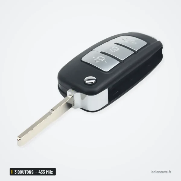 Clé télécommande 433 MHz 3 boutons pour Ford Focus, Mondeo, C-Max, Fiesta - clé debout, vue de dos