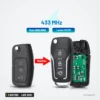 Clé télécommande 433 MHz 3 boutons pour Ford Focus, Mondeo, Fiesta, lame HU101 - comparaison avant et après transformation
