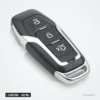 Clé télécommande 433 MHz 3 boutons pour Ford Mondeo, S-Max, Galaxy, puce ID49 - vue de face, contour chromé brillant