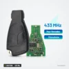 Clé télécommande 433 MHz 3 boutons pour Mercedes-Benz Classe C, E, S, ML - vue éclatée avec circuit imprimé et infographie