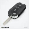 Clé télécommande 433 MHz 3 boutons pour Peugeot 208, 2008, 308, puce ID46 - lame déployée, vue en angle