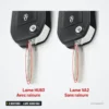 Clé télécommande 433 MHz 3 boutons pour Peugeot 208, 301, 308, lame HU83/VA2 - deux lames comparées, l'une avec rainure