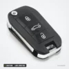 Clé télécommande 433 MHz 3 boutons pour Peugeot 208, 301, 308, lame HU83/VA2 - clé dépliée, lame sortie, anneau chromé