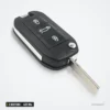 Clé télécommande 433 MHz 3 boutons pour Peugeot 208, Citroën C4L, VA2/HU83 - lame dépliée, vue de trois quarts