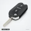 Clé télécommande 433 MHz 3 boutons pour Peugeot 208, Citroën C4L, VA2/HU83 - lame dépliée, vue de face
