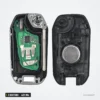 Clé télécommande 433 MHz 3 boutons pour Peugeot 208, Citroën C4L, VA2/HU83 - coque démontée en deux parties, pile visible