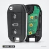 Clé télécommande 433 MHz 3 boutons pour Peugeot 208, Citroën C4L, VA2/HU83 - coque ouverte, circuit imprimé visible