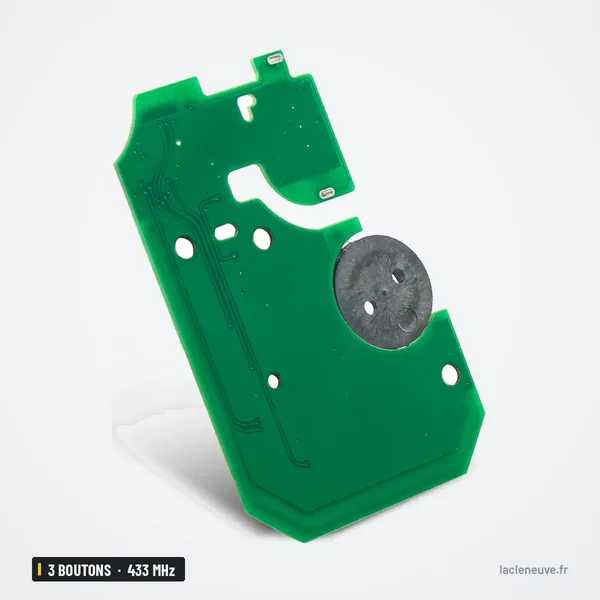 Clé télécommande 433 MHz 3 boutons pour Renault Clio, Megane, Scénic, puce ID46 - dos du circuit imprimé
