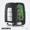 Clé télécommande 433 MHz 3 ou 4 boutons pour Hyundai i30, ix35, Kia Rio - coque ouverte avec circuit et pile visibles