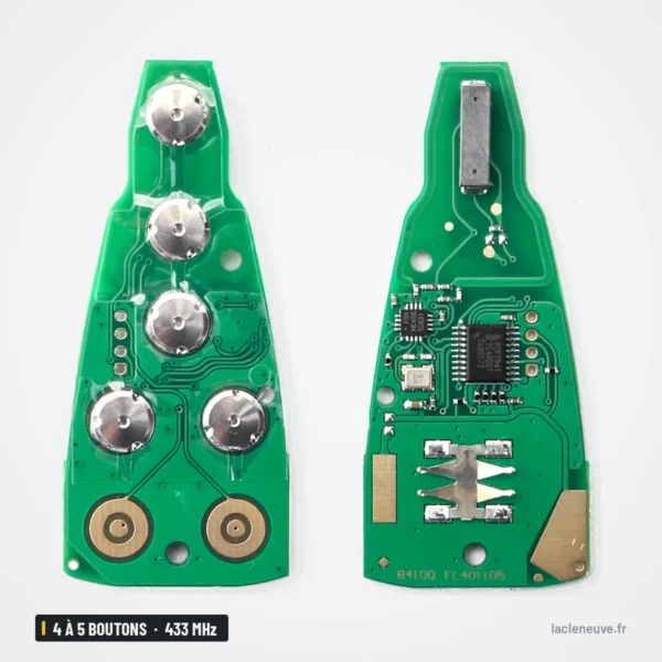 Clé télécommande 433 MHz 4 à 5 boutons pour Dodge Dart, puce ID46 - deux faces du circuit imprimé