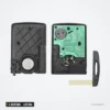 Clé télécommande 433 MHz 4 boutons pour Renault Mégane 3, Clio - deux moitiés ouvertes, circuit et pile visibles