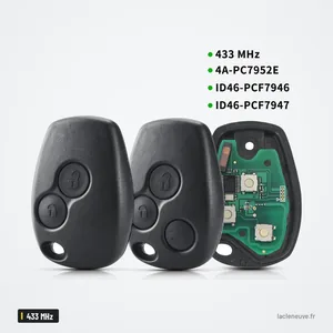Clé télécommande 433 MHz pour Renault Twingo, Dacia Duster, Logan - trois coques assemblées à côté d'un circuit ouvert