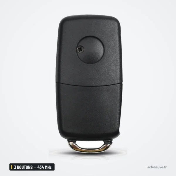 Clé télécommande 434 MHz 3 boutons pour Volkswagen Golf, Passat, puce ID48 - dos de la coque, lame rentrée